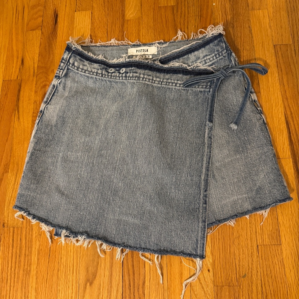 Pistola Blue Denim Wrap Skirt